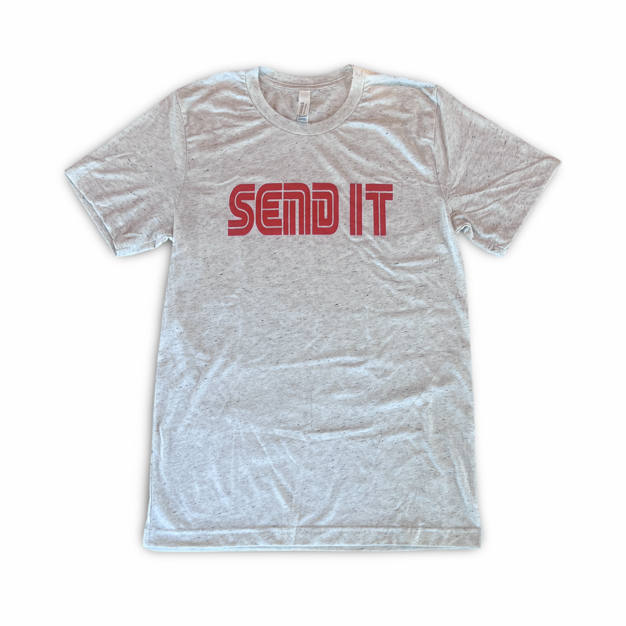 The Stoke Tee - Oatmeal with Red